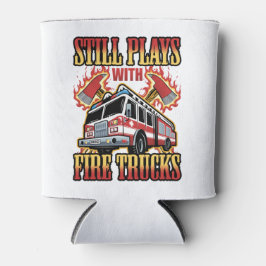 消防士まだ火遊車を持つ 缶クーラー