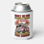 消防士まだ火遊車を持つ 缶クーラー (缶裏面)