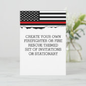 消防士をテーマにしたフラグカスタム招待状または状態 招待状 (スタンド正面)