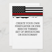 消防士をテーマにしたフラグカスタム招待状または状態 招待状 (正面/裏面)