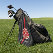 消防士をテーマにした米国国旗 ゴルフタオル (グリーン)