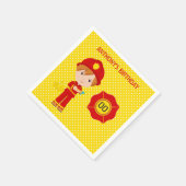 消防士をテーマにした誕生日パパーソナライズされたーティ スタンダードカクテルナプキン (角)