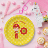 消防士をテーマにした誕生日パパーソナライズされたーティ ペーパープレート (パーティー)