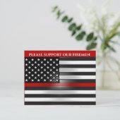 消防士を応援して下さい ポストカード (スタンド正面)