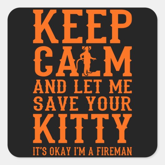 消防士アパおもしろいレル消防士 スクエアシール (正面)