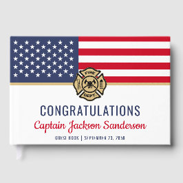 消防士アメリカ国旗のおめでとう退職 ゲストブック