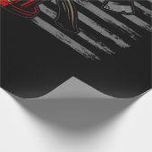 消防士アメリカ国旗の斧 ラッピングペーパー (角)