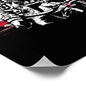 消防士アメリカ国旗の薄い赤線 ポスター (角)