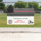 消防士アメリカ国旗の赤線の祝辞 横断幕 (インサイチュ)