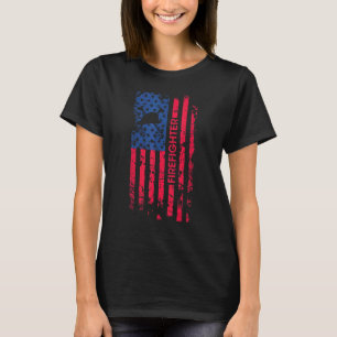 消防士アメリカ国旗7月4日ファイアマンパー Tシャツ