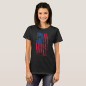 消防士アメリカ国旗7月4日ファイアマンパー Tシャツ (正面フル)