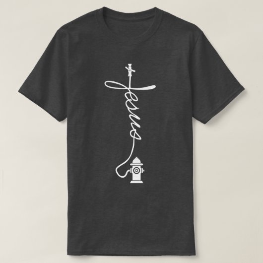 消防士イエス・キリスト教神信仰消防士 Tシャツ (デザイン正面)