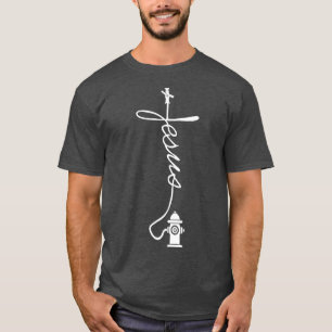 消防士イエス・キリスト教神信仰消防士 Tシャツ
