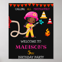 消防士ウェルカムパーティーサインガール消防士