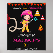消防士ウェルカムパーティーサインガール消防士