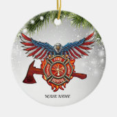 消防士エゲールハンマーレッドライン消防署 セラミックオーナメント (正面)