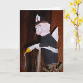 『消防士エンジェルツリー・トップパー』 クリスマスカード カード (黄色い花)