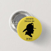 消防士オンデューティデザインラウンドボタン 缶バッジ (正面&裏面)