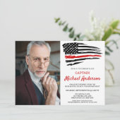 消防士カスタム写真消防士の退職 招待状 (スタンド正面)