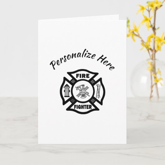 消防士カード カード (黄色い花)