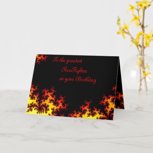 消防士カード カード (黄色い花)