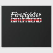 消防士ガールフレンド薄い赤線ファイアウーマン ラッピングペーパー (フラット)