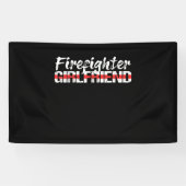 消防士ガールフレンド薄い赤線ファイアウーマン 横断幕 (横)