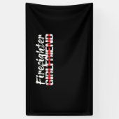 消防士ガールフレンド薄い赤線ファイアウーマン 横断幕 (縦)