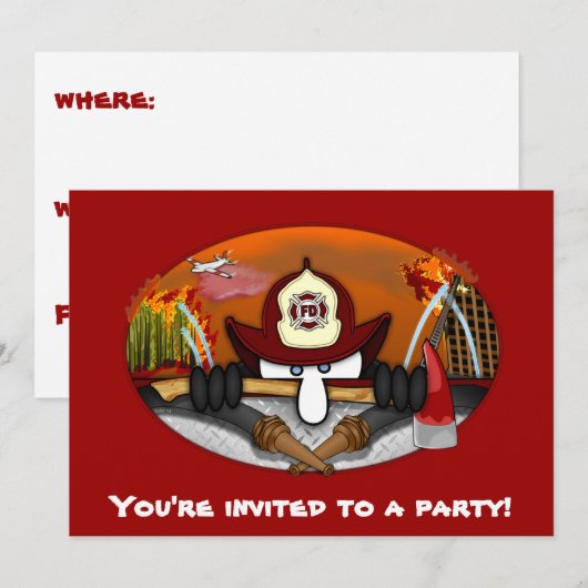 消防士キルロイ招待状 招待状 (正面/裏面)