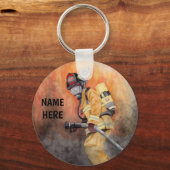 消防士キーチェーンオリジナル絵画ズ消防士 キーホルダー (正面)