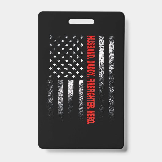 消防士ギフト |夫パパ消防士のヒーロー バッジ (正面)