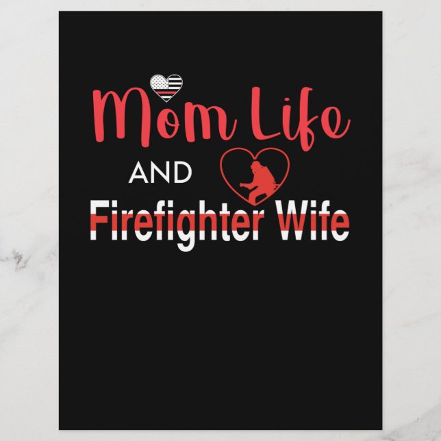 消防士ギフト |母のライフと消防士の妻 レターヘッド (正面)