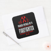 消防士ギフト |消防誇りを持った士の父 スクエアシール (封筒)