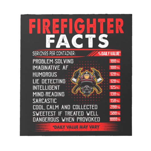 消防士ギフト | Fire fighter Facts Gives ノートパッド (正面)