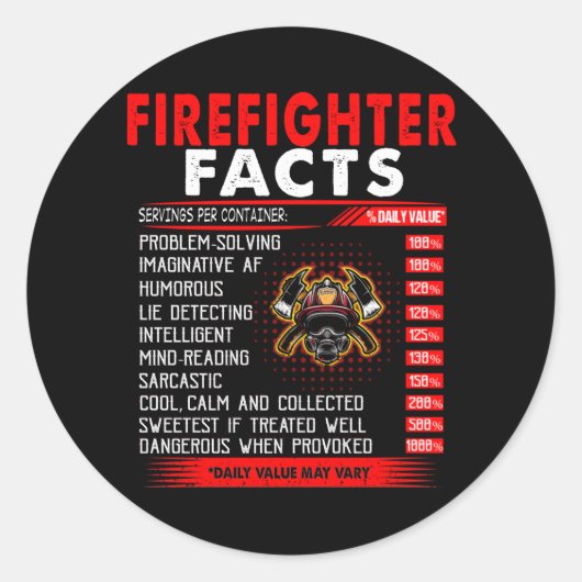 消防士ギフト | Fire fighter Facts Gives ラウンドシール (正面)