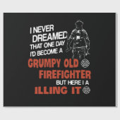 消防士ギフト | Grumpy Old Fire Fighter ラッピングペーパー (フラット)