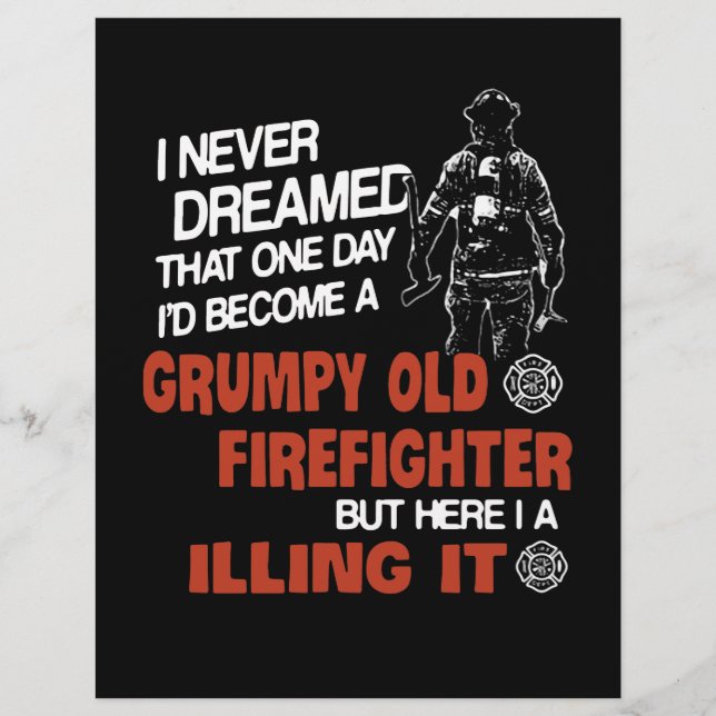 消防士ギフト | Grumpy Old Fire Fighter レターヘッド (正面)