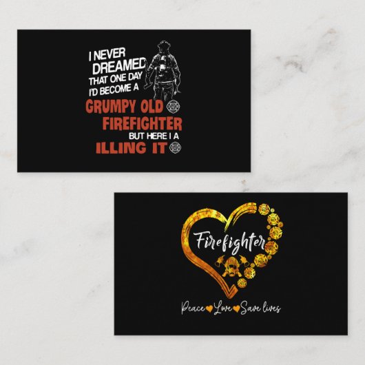 消防士ギフト | Grumpy Old Fire Fighter 名刺 (正面/裏面)
