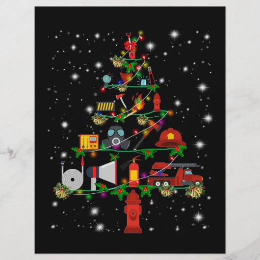 消防士ギフト | Merry Christmas消防士おもしろい チラシ (正面)