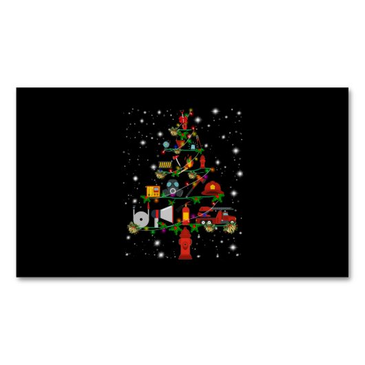 消防士ギフト | Merry Christmas消防士おもしろい マグネット名刺 (正面)