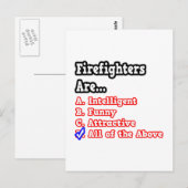 消防士クイズ…ジョーク ポストカード (正面/裏面)