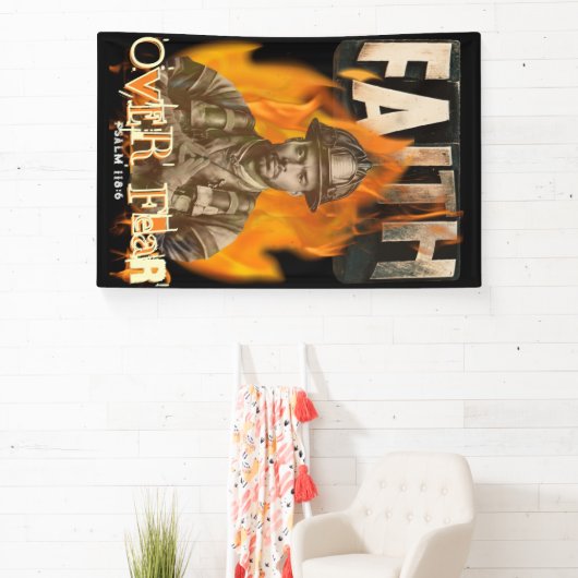 消防士クリスチャン信仰への恐怖に対する信仰 横断幕 (インサイチュ)