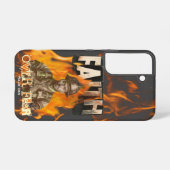 消防士クリスチャン信仰への恐怖に対する信仰 SAMSUNG GALAXYケース (裏面横)