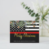 消防士クリスマスシンレッドラインファイアーマン国旗 シーズンポストカード (スタンド正面)