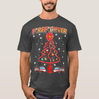 消防士クリスマスツリー Tシャツ