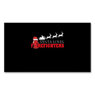 消防士クリスマスプレゼントサンタクロース消防士 マグネット名刺