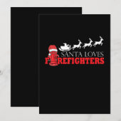 消防士クリスマスプレゼント サンタクロース 消防士 シーズンカード (正面/裏面)
