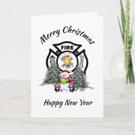 消防士クリスマス消防局ホリデーカード シーズンカード