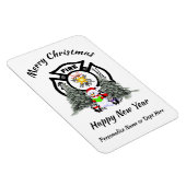 消防士クリスマス消防局ホリデーカード マグネット (右側)