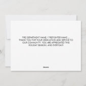 消防士クリスマス薄い赤線ありがとう シーズンカード (裏面)